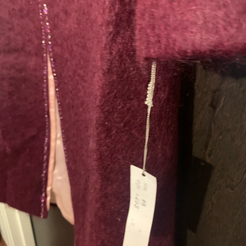 Rebecca Taylor Mohair Burgundy Women's Coat, Sz 8 - Picture 6 of 11